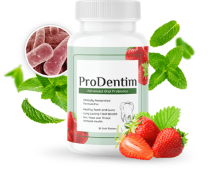 ProDentim oral probiotic supplement bottle for healthy teeth and gums
